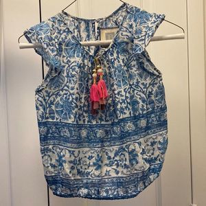 Bell By Alicia Bell Kylie Girls Cotton Blouse with Short Flutter Sleeve. Size 10